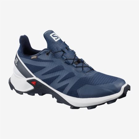 Salomon SUPERCROSS GTX Mens Trail Running Shoes Blue UK EBUN
